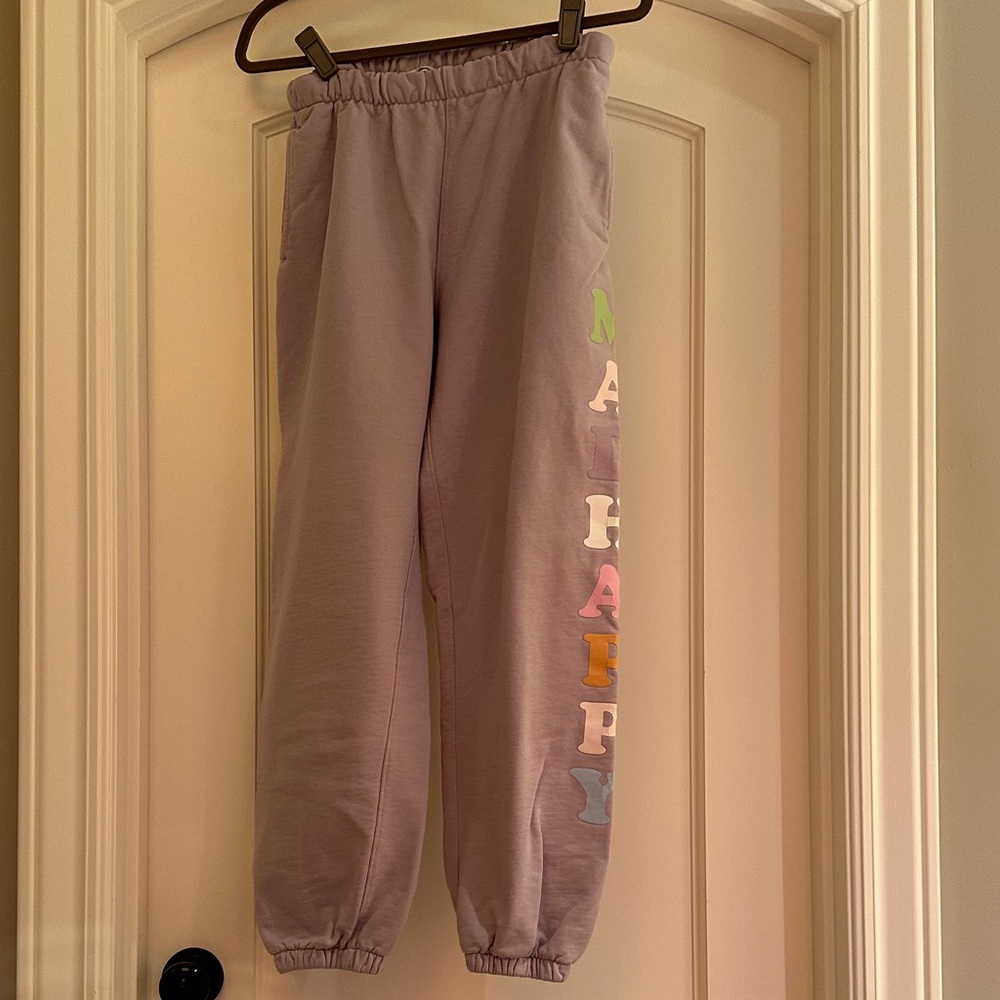 Madhappy Lavender Joggers with Multicolor Lettering